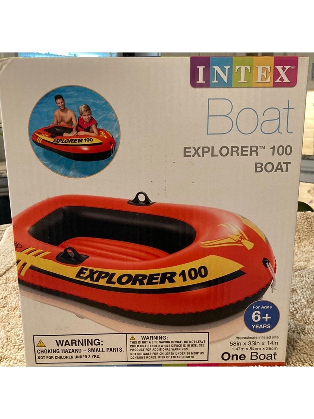INTEX Explorer 100 Boat Raft Bundle - Picture 2 of 7
